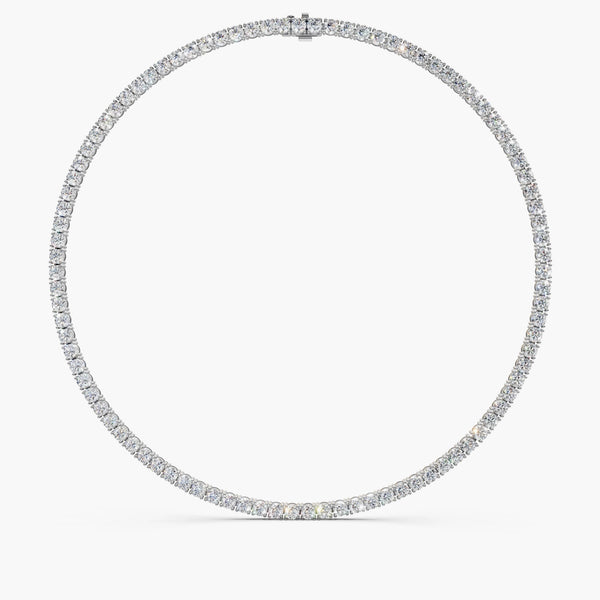 30 Carat Lab Grown Tennis Necklace in White Gold