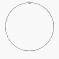 7 Carat Lab Grown Tennis Necklace in White Gold