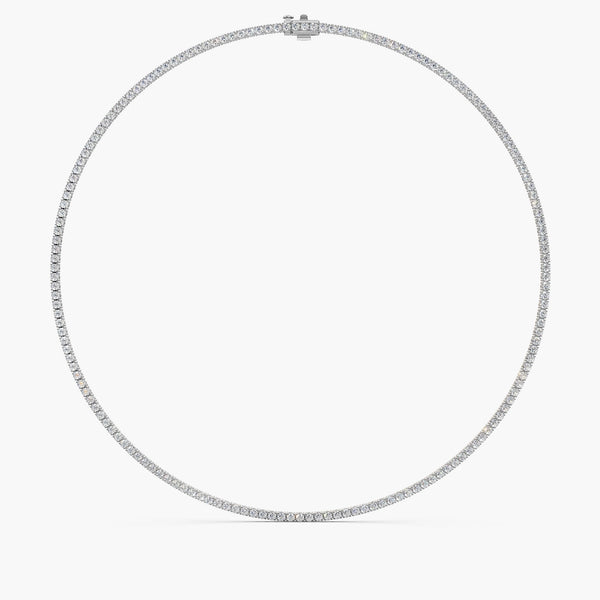 7 Carat Lab Grown Tennis Necklace in White Gold