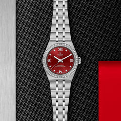 TUDOR Royal 30mm Diamond Bezel and Burgundy Dial