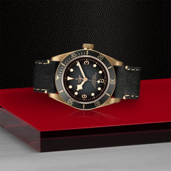 TUDOR Black Bay Bronze with 43mm Bronze Case and Black Leather Strap