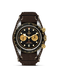 TUDOR Black Bay Chrono S&G with 41mm Steel Case and Brown Leather Strap