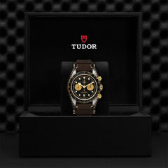 TUDOR Black Bay Chrono S&G with 41mm Steel Case and Brown Leather Strap