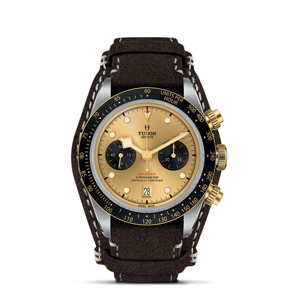 TUDOR Black Bay Chrono S&G with 41mm Steel Case and Brown Leather Strap