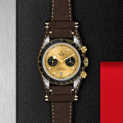 TUDOR Black Bay Chrono S&G with 41mm Steel Case and Brown Leather Strap