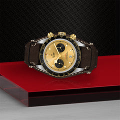 TUDOR Black Bay Chrono S&G with 41mm Steel Case and Brown Leather Strap