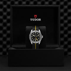 TUDOR Black Bay Pro with 39mm Steel Case and Black Fabric Strap With Yellow Band