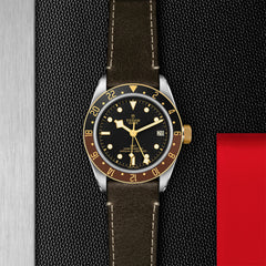 TUDOR Black Bay GMT S&G with 41mm Steel Case and Brown Leather Strap