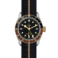 TUDOR Black Bay GMT S&G with 41mm Steel Case and Black Fabric Strap With Beige Band