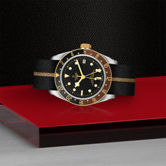 TUDOR Black Bay GMT S&G with 41mm Steel Case and Black Fabric Strap With Beige Band