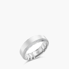 MFIT Men’s Wedding Band by Crown Ring in 14K White-Gold, Side view