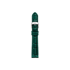 Michele 14mm Glossy Lush Green Crocodile Leather Watch Strap