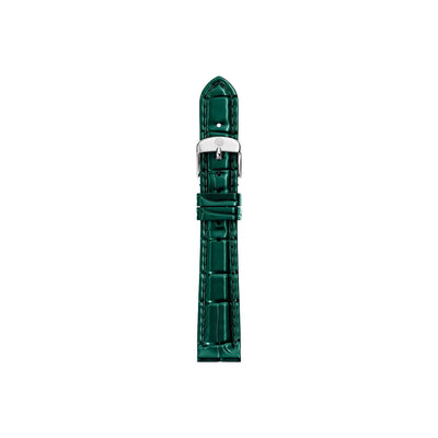 Michele 14mm Glossy Lush Green Crocodile Leather Watch Strap - Michele product