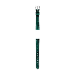 Michele 14mm Glossy Lush Green Crocodile Leather Watch Strap
