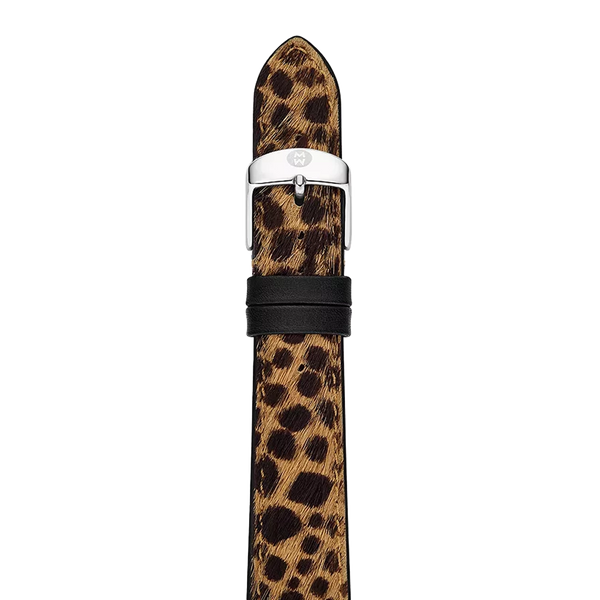 Michele 16mm Leopard Print Leather Watch Strap