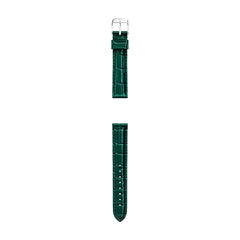 Michele 18mm Glossy Lush Green Crocodile Leather Watch Strap