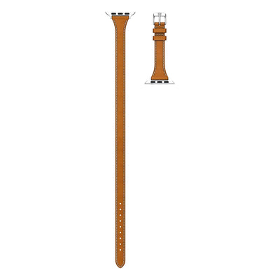 Michele 20mm Saddle Brown Leather Double Wrap Strap - Michele product