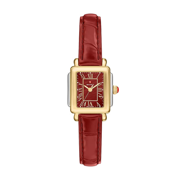 Michele Deco Madison Mini Ruby Red Mother-of-Pearl Watch