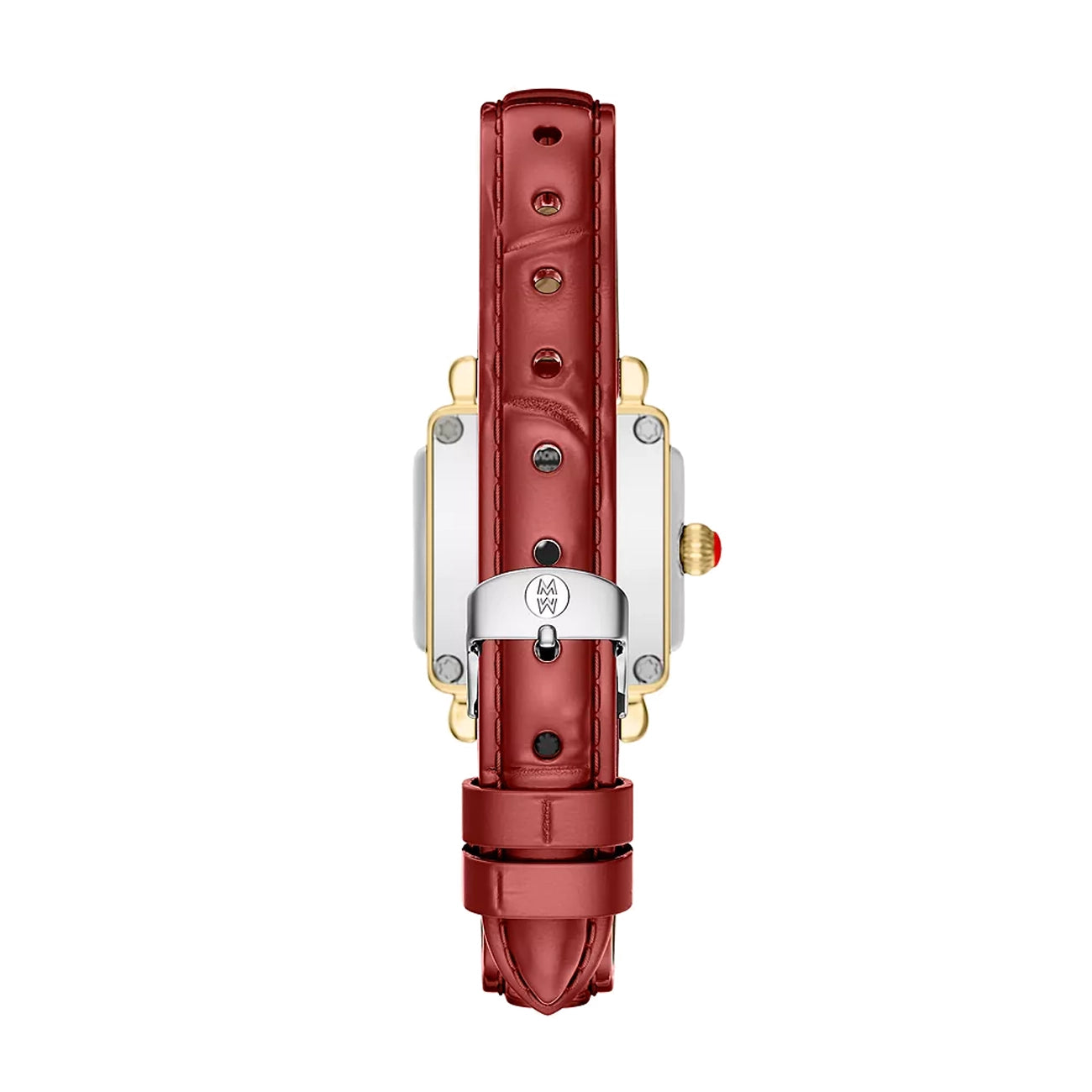 Michele Deco Madison Mini Ruby Red Mother-of-Pearl Watch