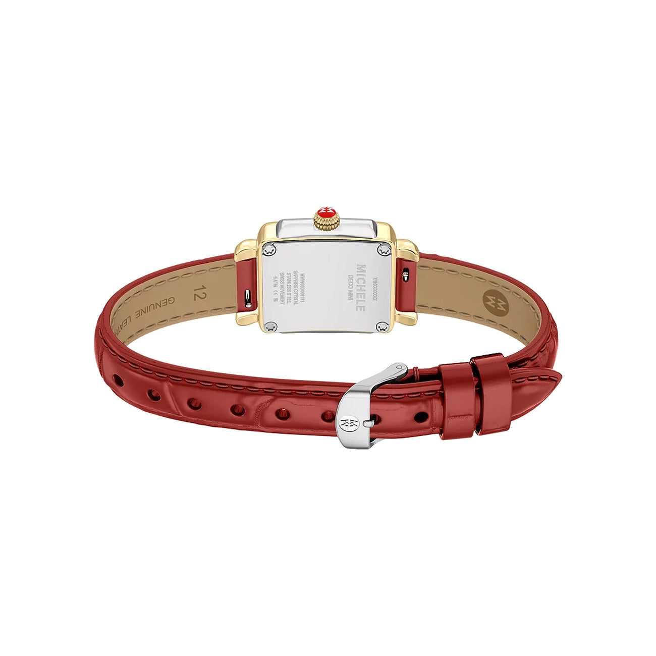 Michele Deco Madison Mini Ruby Red Mother-of-Pearl Watch