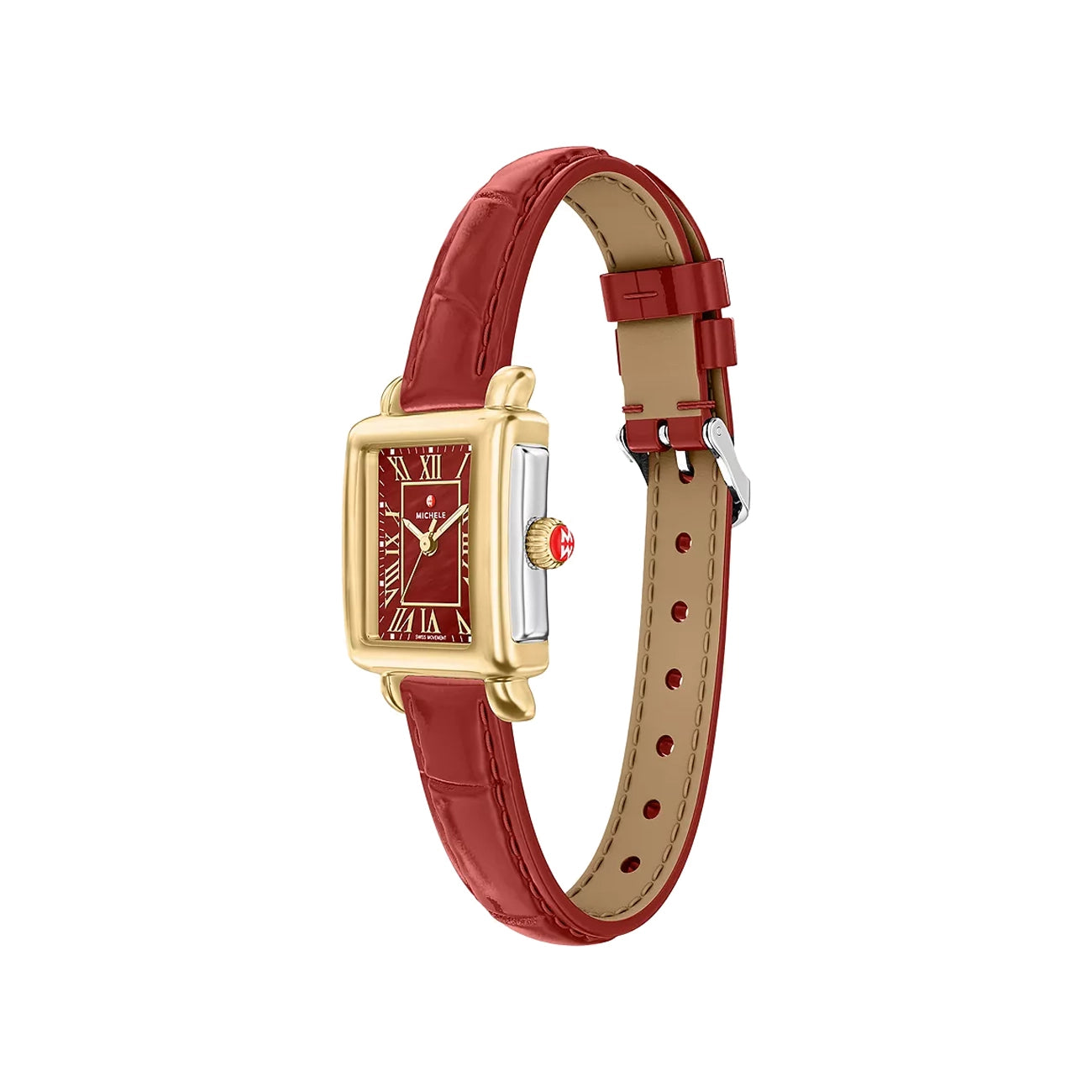 Michele Deco Madison Mini Ruby Red Mother-of-Pearl Watch