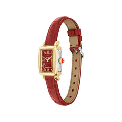 Michele Deco Madison Mini Ruby Red Mother-of-Pearl Watch