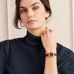 Michele Deco Madison Mini Ruby Red Mother-of-Pearl Watch