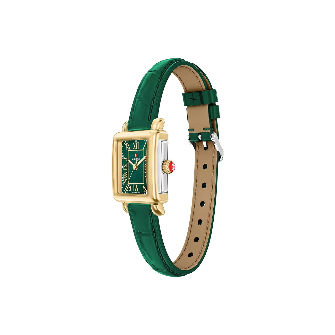 Michele Deco Madison Mini Lush Green Mother-of-Pearl Watch
