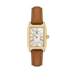 Michele Deco Park Mother-of-Pearl Dial on Brown Strap