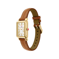 Michele Deco Park Mother-of-Pearl Dial on Brown Strap