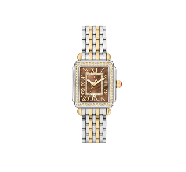 Michele Deco Madison Mid Diamond Two-Tone Chocolate Watch