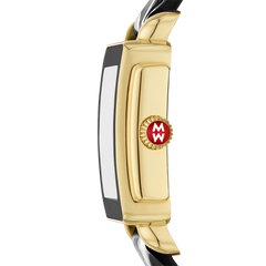 Michele Deco Mid Sport Gold Plated Black Dial Watch