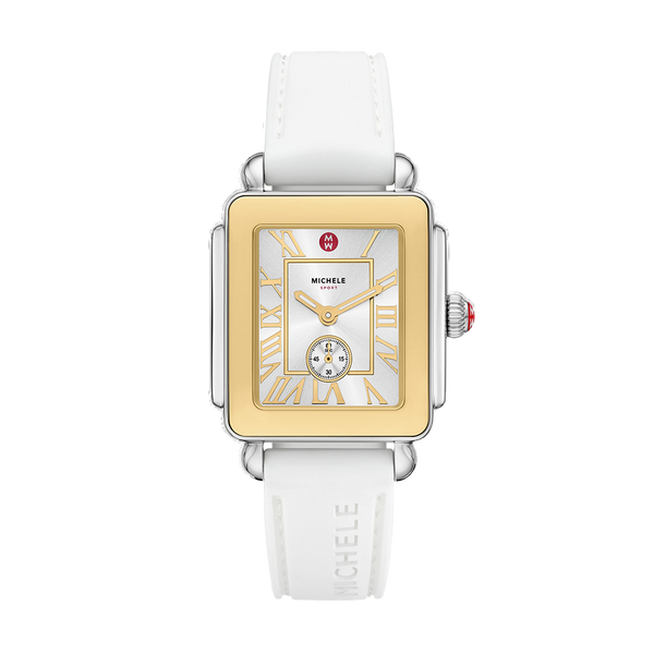 Michele Deco Sport Mid on White Silicone Strap