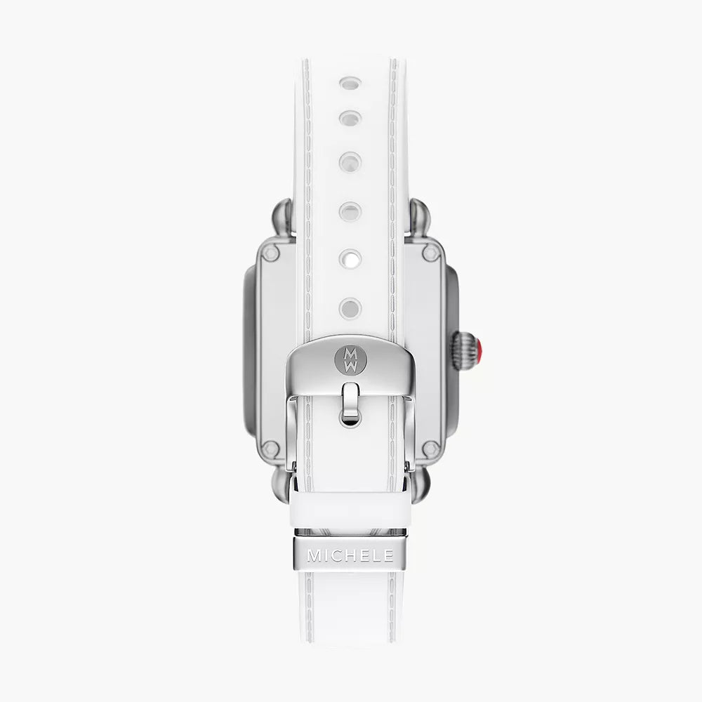 Michele Deco Sport Mid on White Silicone Strap