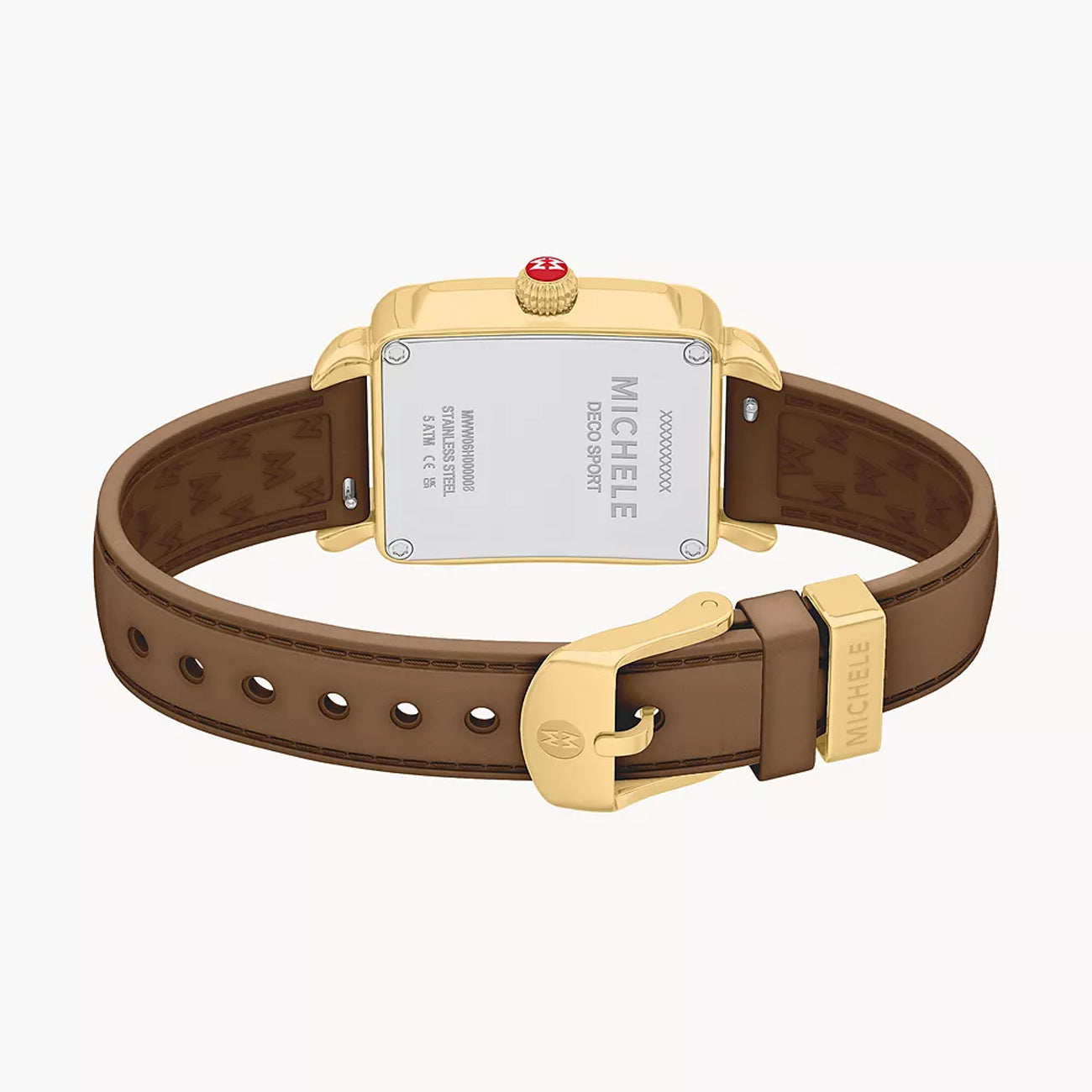 Michele Deco Sport Mid on Brown Silicone Strap
