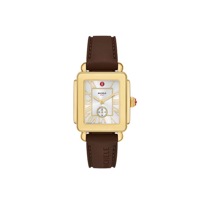 Michele Deco Sport Mid on Brown Silicone Strap - Michele product