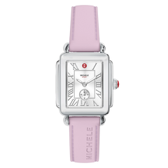 Michele Deco Sport Mid Stainless Pink Silicone Watch