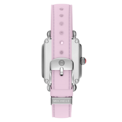 Michele Deco Sport Mid Stainless Pink Silicone Watch