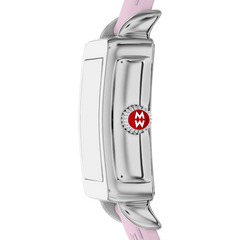 Michele Deco Sport Mid Stainless Pink Silicone Watch