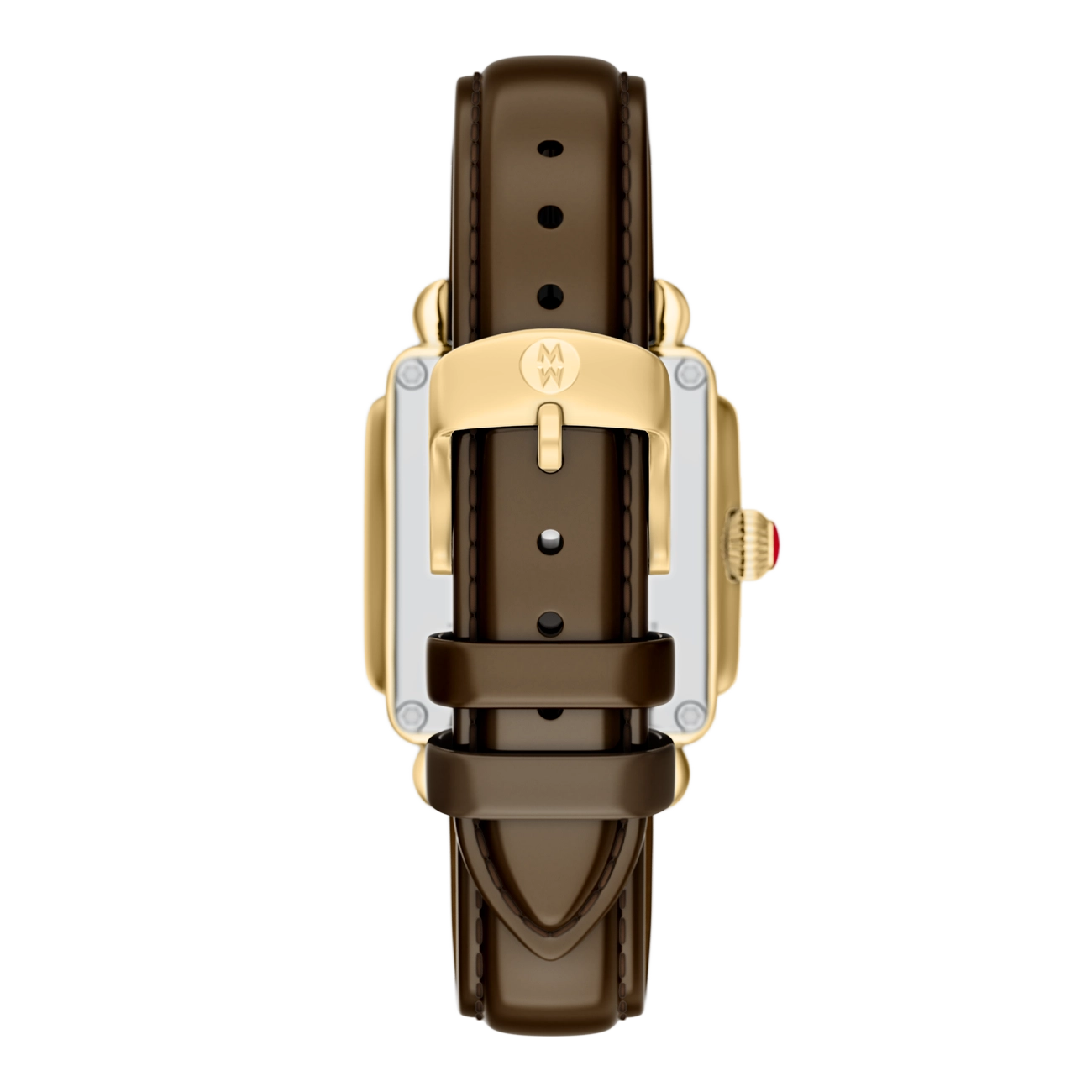 Michele Deco Sport Mid Tort Brown Leather Watch