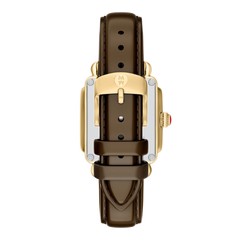 Michele Deco Sport Mid Tort Brown Leather Watch