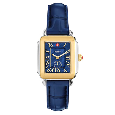 Michele Deco Sport Mid Navy Leather Watch - Michele product