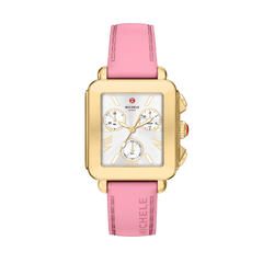 Michele Deco Sport Chronograph Gold Vintage Pink Watch