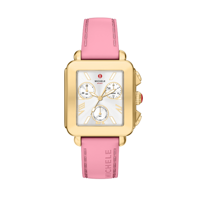 Michele Deco Sport Chronograph Gold Vintage Pink Watch - Michele product