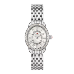 Michele Serein Mid Oval Petite Stainless Steel Watch