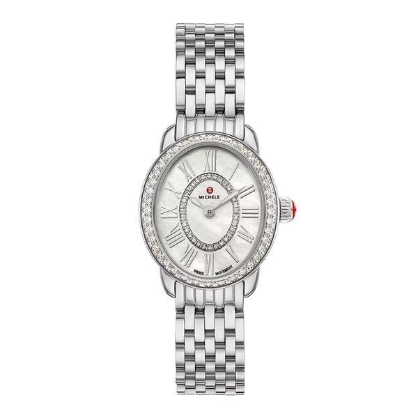 Michele Serein Mid Oval Petite Stainless Steel Watch