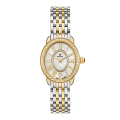 Michele Serein Mid Oval Petite Two-Tone Watch