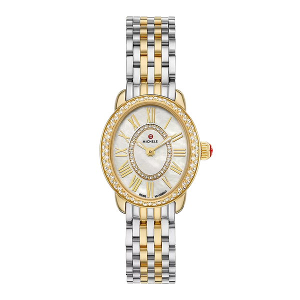 Michele Serein Mid Oval Petite Two-Tone Watch