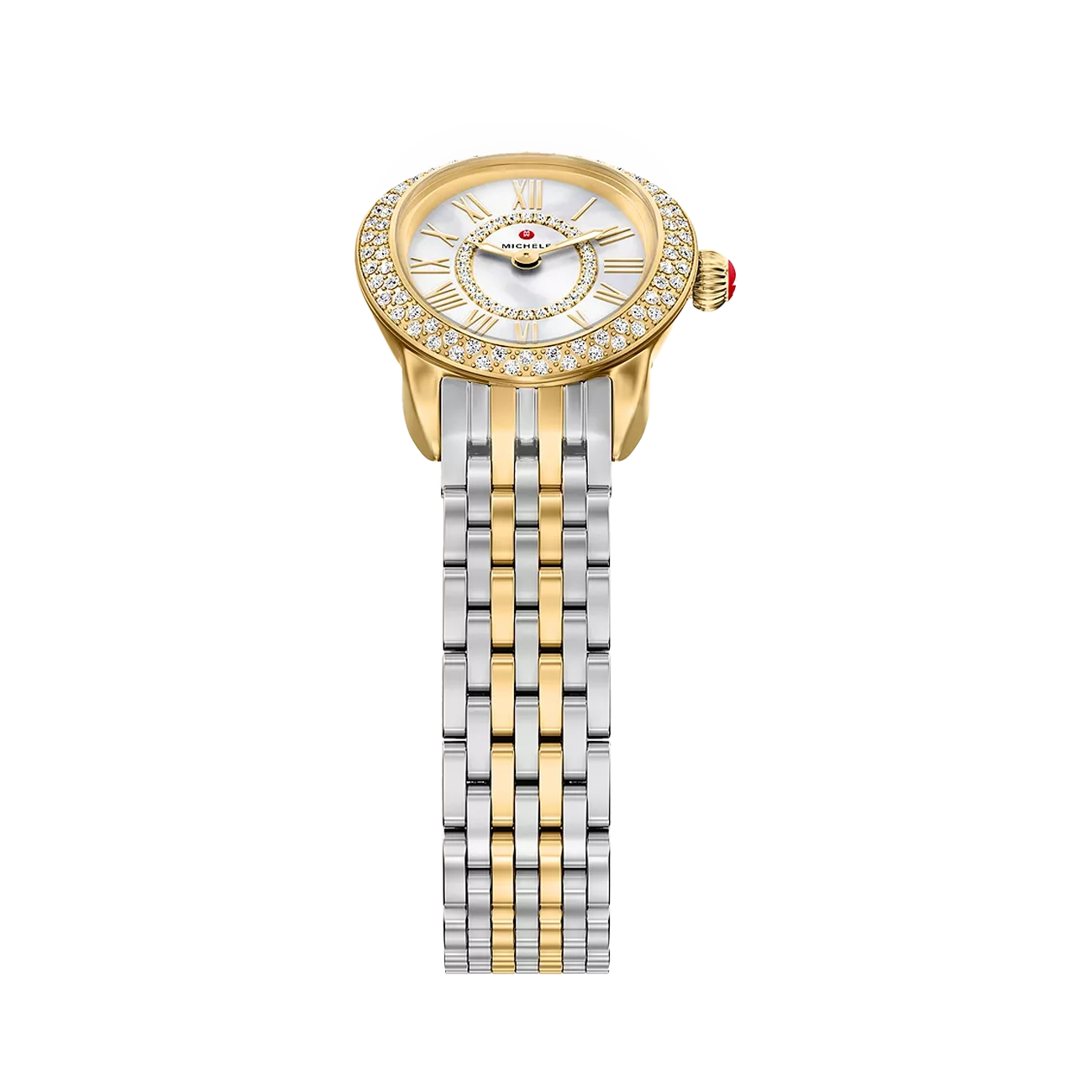 Michele Serein Mid Oval Petite Two-Tone Watch