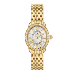 Michele Serein Mid Oval Petite Gold-Plated Watch
